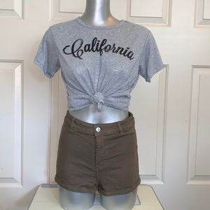 Grey California distressed comfy t shirt tee